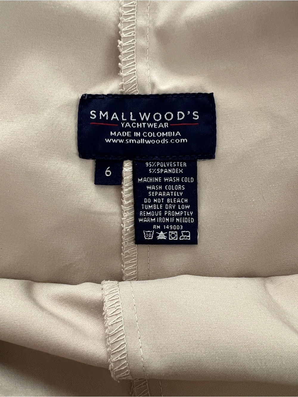 Smallwood’s Yachtwear Horizon Skort Size 6 Stone Beige Performance 2119H - Picture 4 of 10